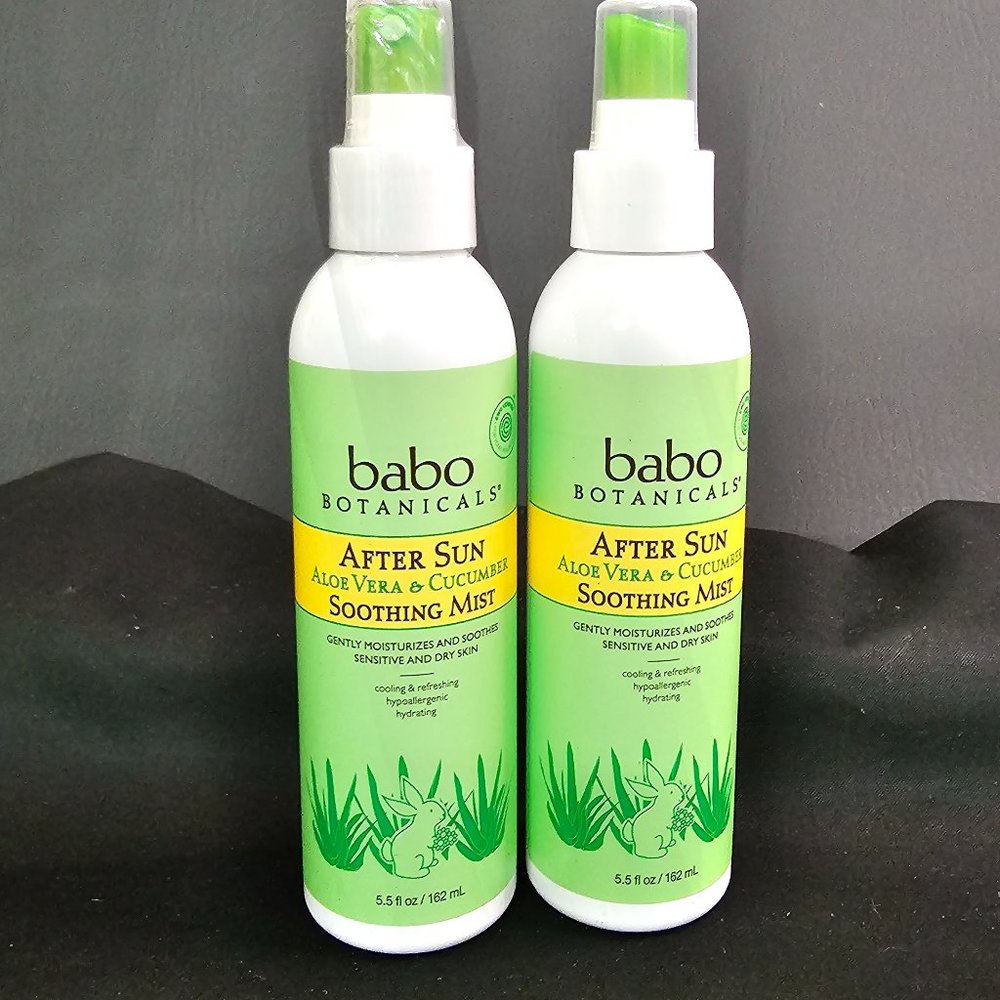 Babo Botanicals (2) After Sun Soothing Mist 5.5 oz ea. Aloe & Cucumber NIB